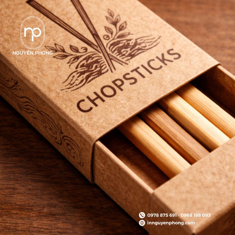 In hộp giấy đựng đũa bắt mắt